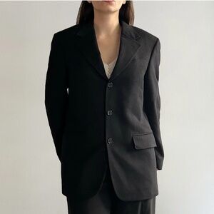 Vintage Women’s Blazer Debbie Shuchat Cashmere Wool Angora Black Like new Sz 2